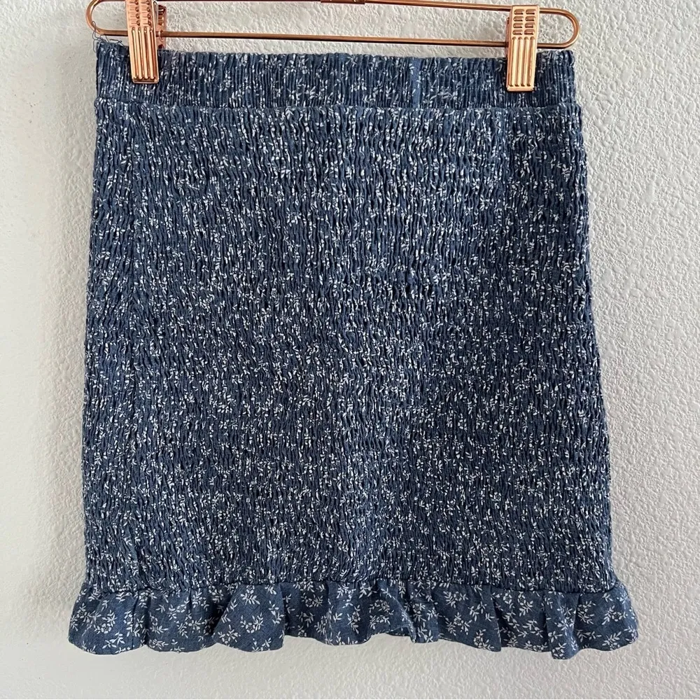 Storia Ditzy Floral Smocked Ruffle Boho Romantic Skirt Small - Image 2