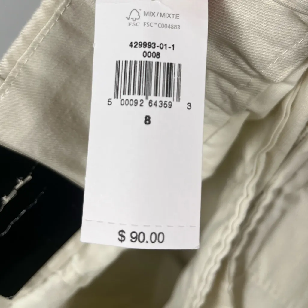 New Banana Republic Palazzo Wide-Leg Chino Pant in Off White size 8 - Image 7