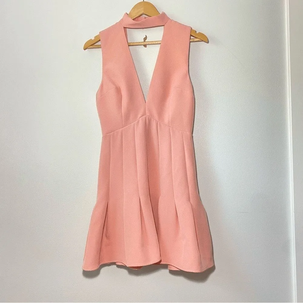KEEPSAKE the Label Stand Alone Crepe Mini Dress size S Pink - Image 3