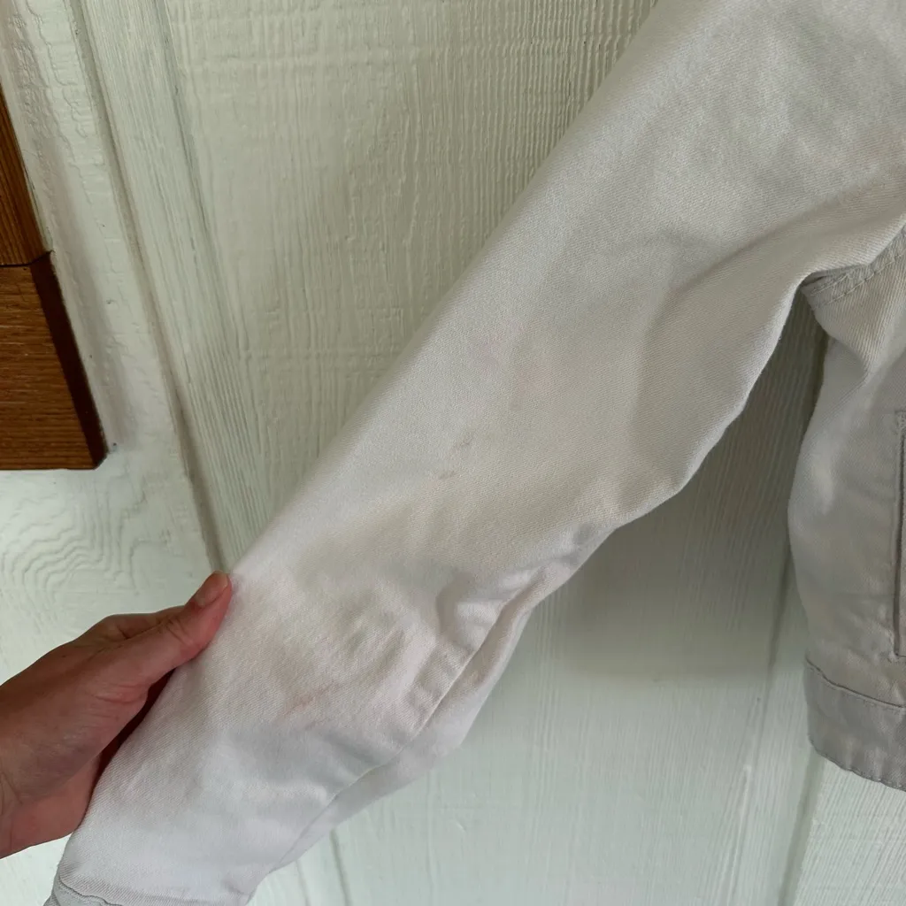 Earl Jeans White Cropped Denim Jacket - Image 3