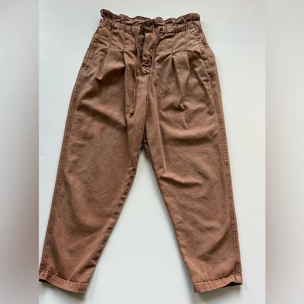 Free People Drawstring Margate Pleated Trouser Pants -Size Small - Image 2