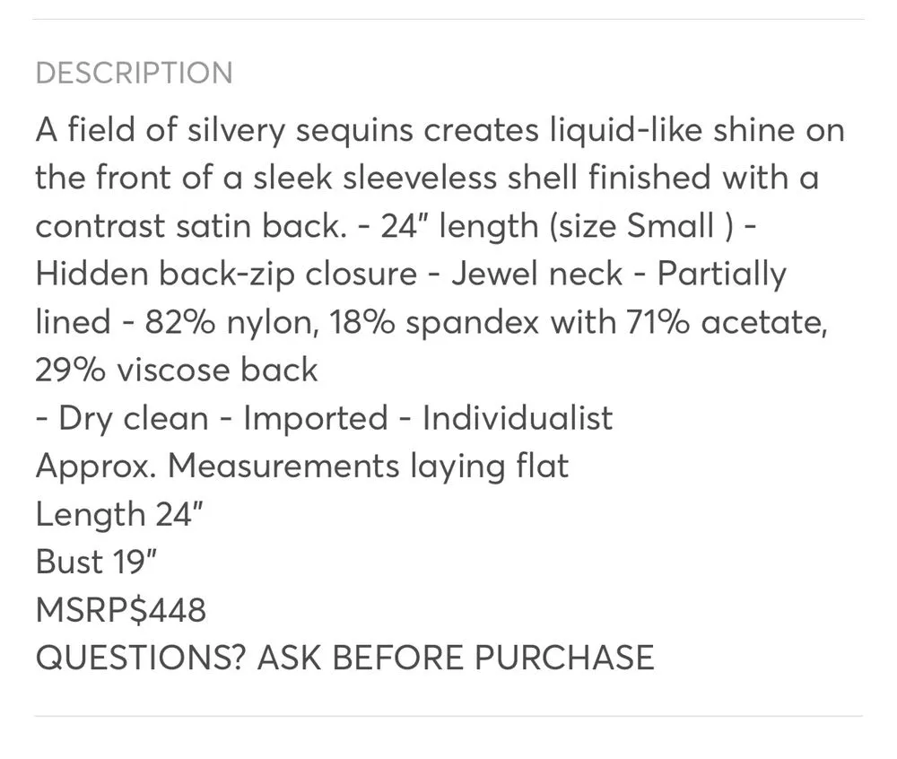 Sequin Shell Silver Top  - Image 8