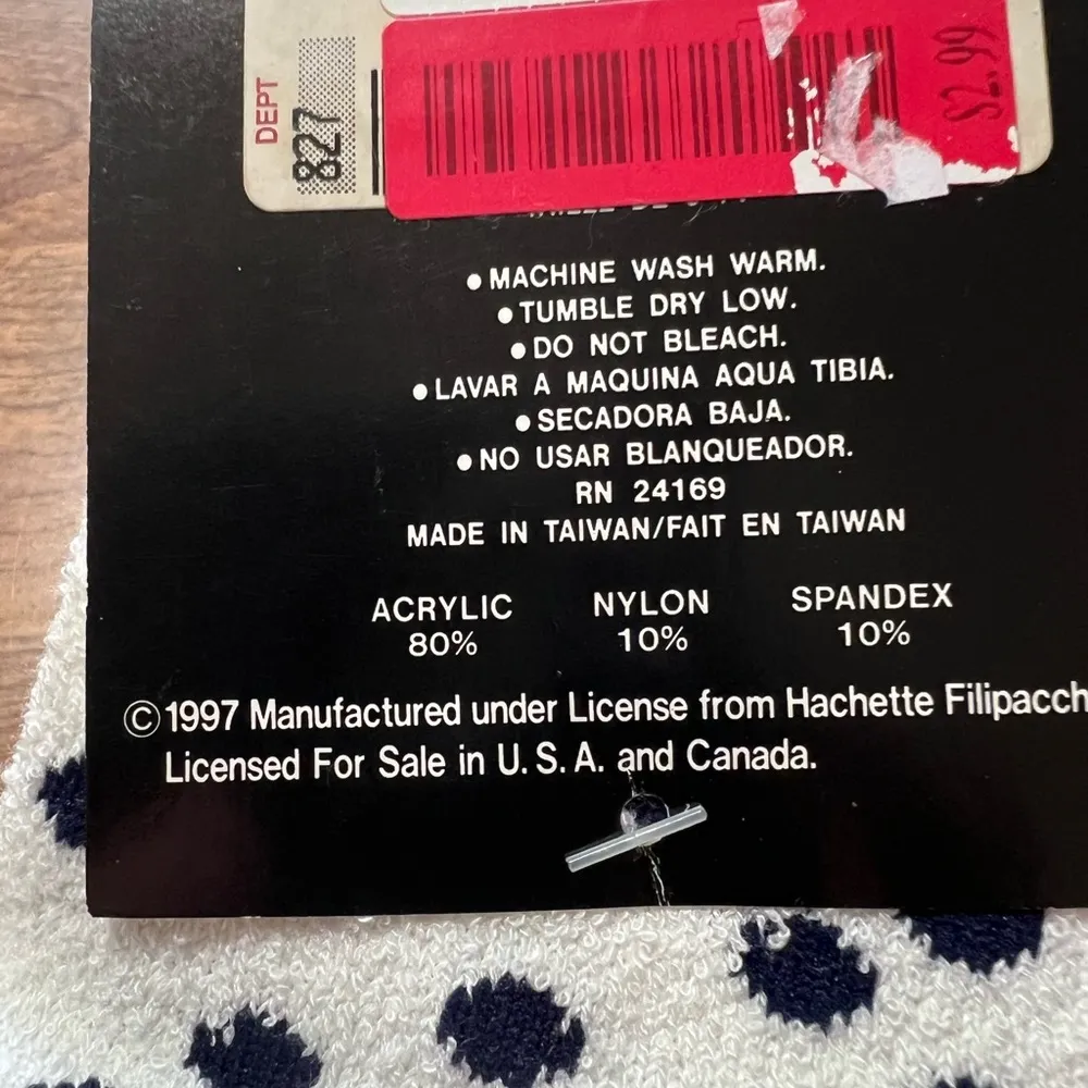 ELLE Active Women’s Socks Dots Vintage 90s Acrylic Nylon Blend NWT Deadstock #1 - Image 9