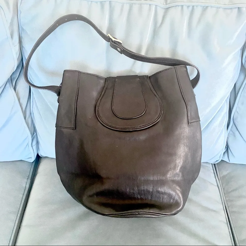 Hogan Black Leather Bucket Bag - Image 6