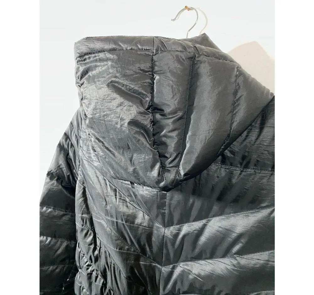Nike Cascade Hooded Tech Down Puffer Black Quilted Coat Women's Medium - Image 4