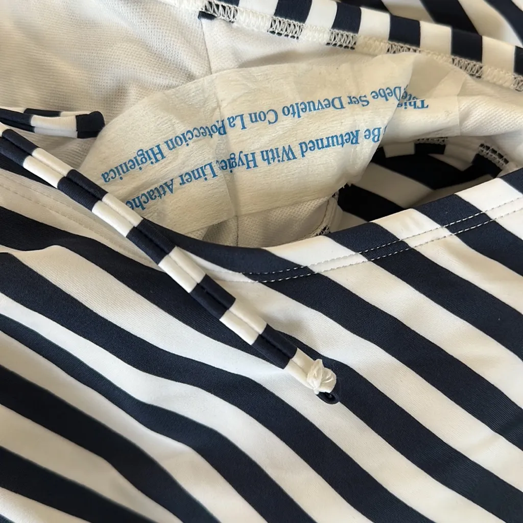 NWT Palisades Beach Club Navy Blue & White Striped One - Image 6