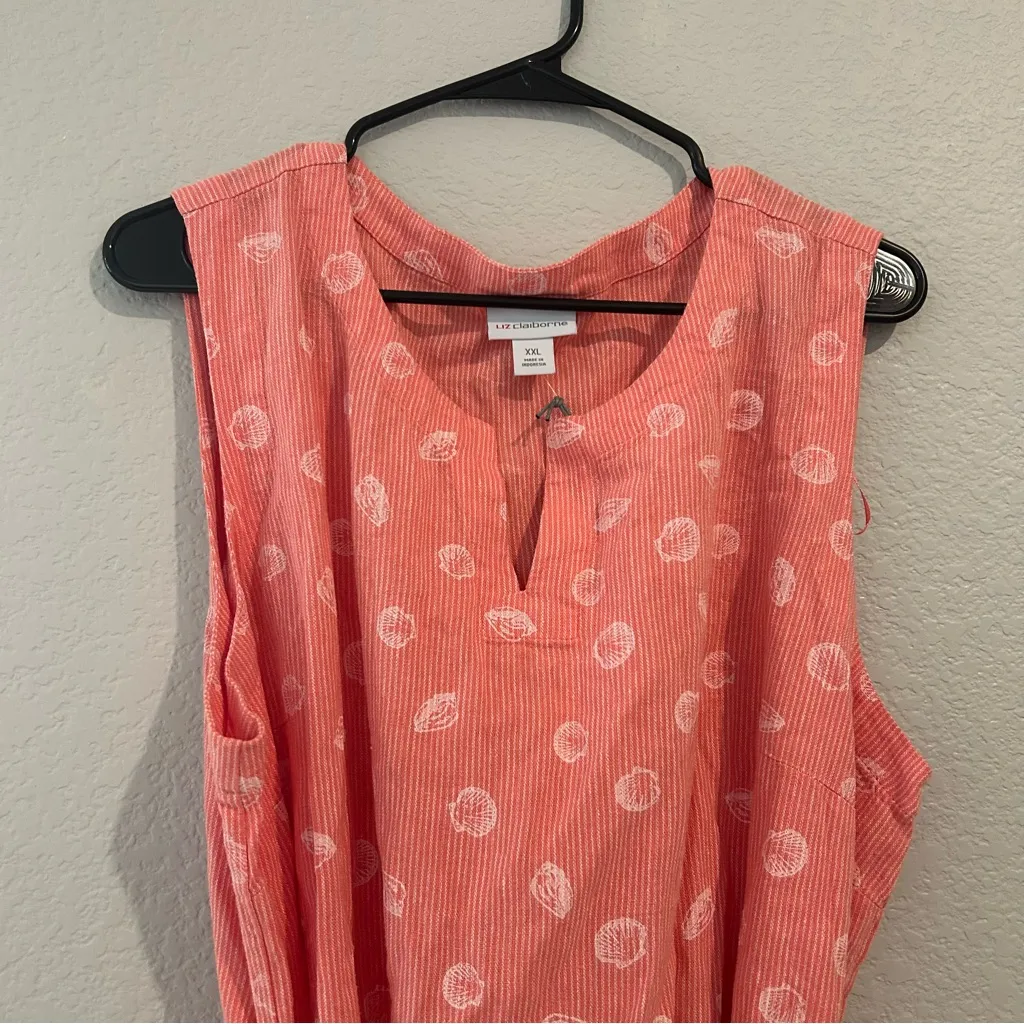 NEW Liz Claiborne Pink Seashell Sleeveless Dress XXL - Image 4