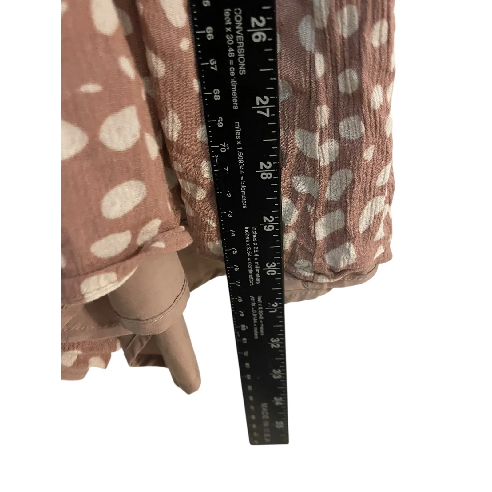 Pink Lily Pink White Speckled Print Kimono Sleeve Romper Jumpsuit Women's L - Image 3