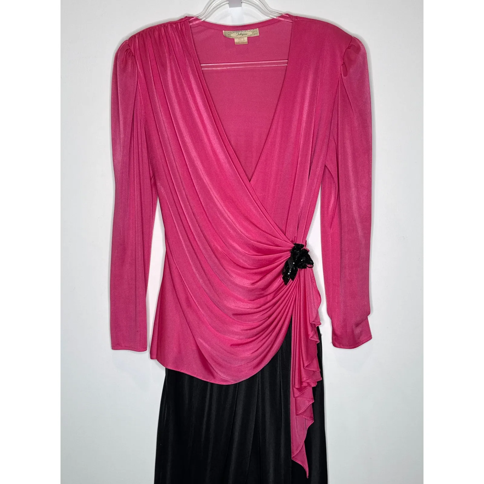 1970s Filigree hot pink disco jumpsuit USA made Size small - medium - Image 7