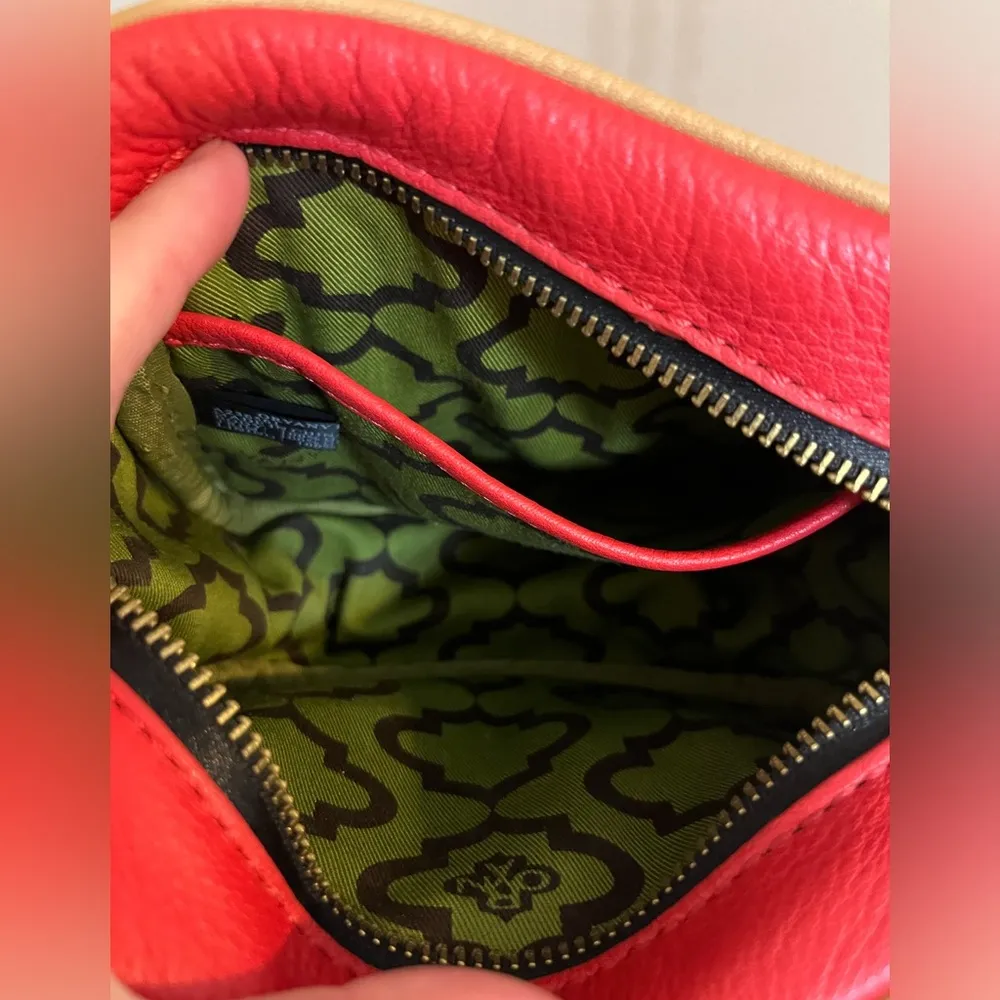 orYANY Leather Pebbled Red/White Crossbody Bag Red - Image 8