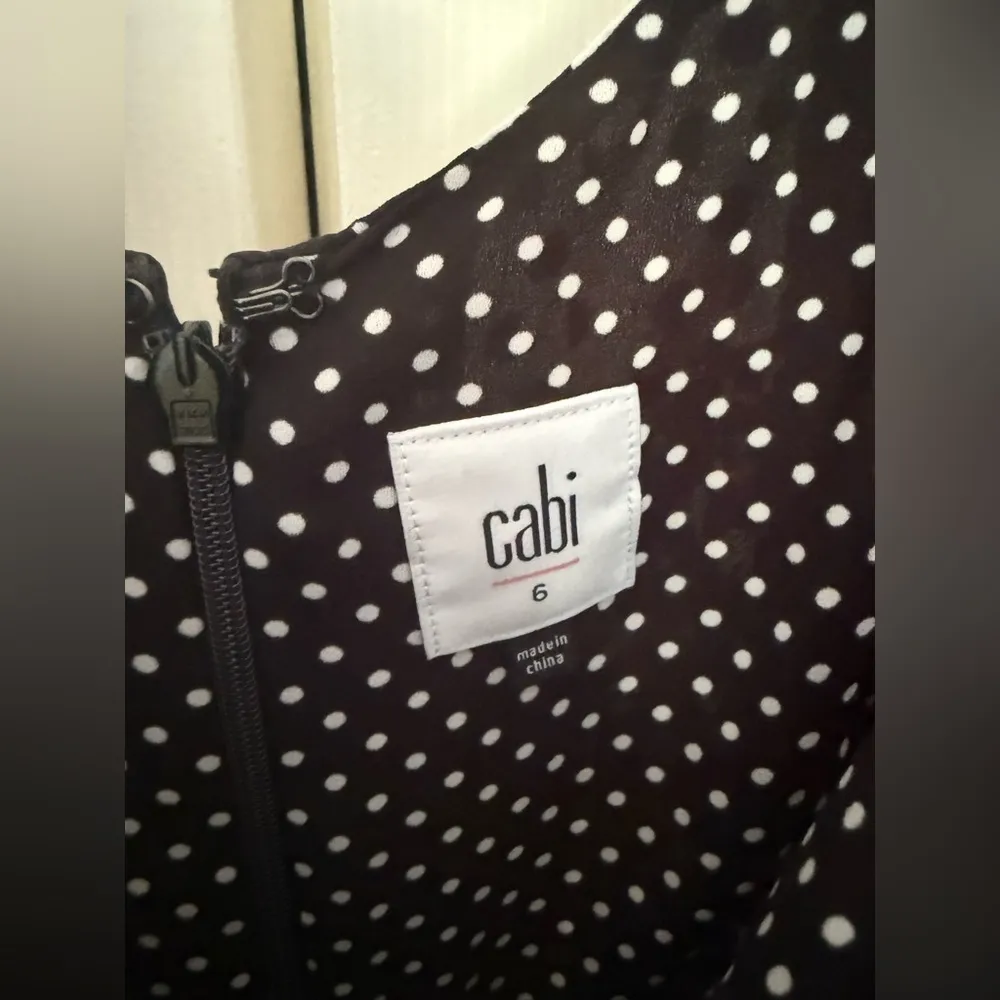 CAbi Crossover Cami Multi Print Tank Cheetah Floral Peplum Top Black Navy Size 6 - Image 5