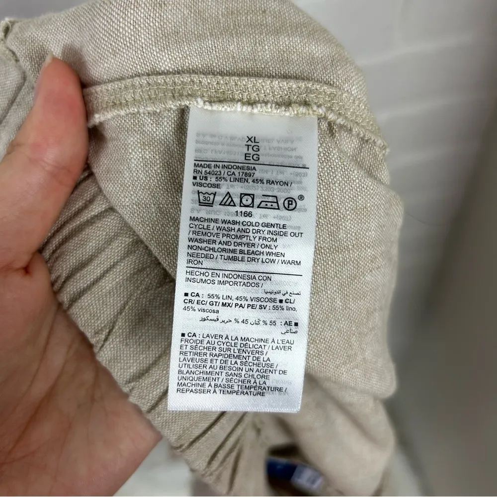 Old Navy Neutral Linen Blend Wrap Skort Size XL - Image 11