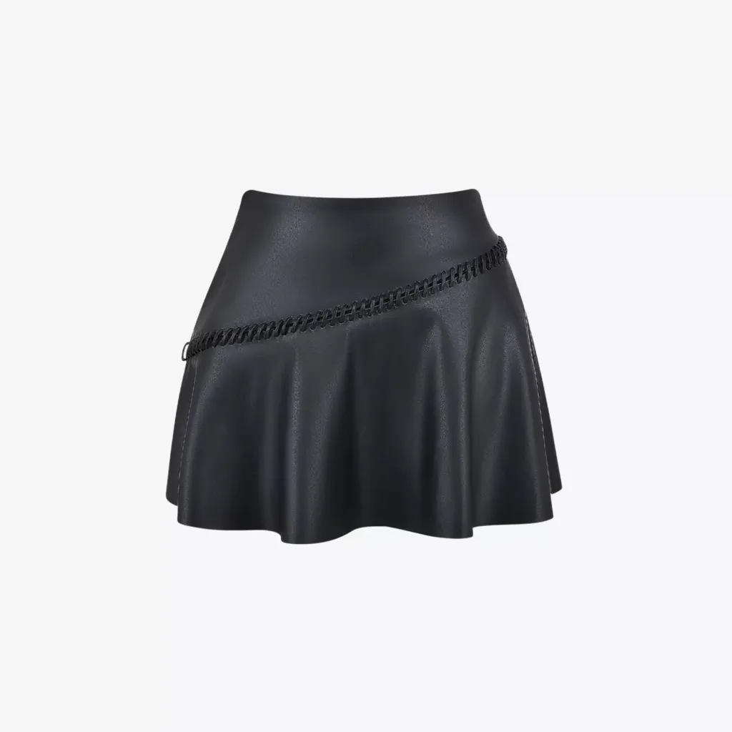 HOUSE OF CB Nova Vegan Leather Mini Skirt, Black, Large - Image 7