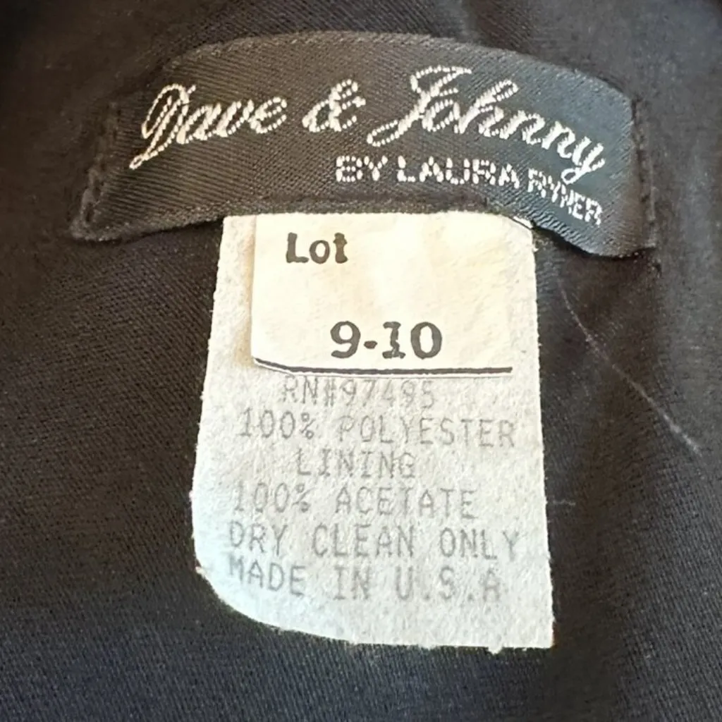 Vintage Dave & Johnny by Laura Ryner Black Draped Back Formal Dress Size 9/10 - Image 6