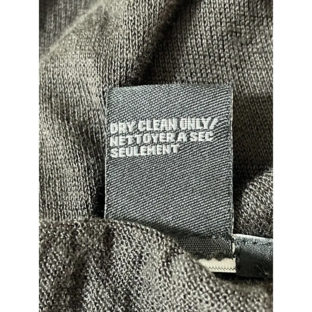 Theory Brown Linen Silk Top Elastic Peplum Waist Keyhole Tie Front Size Small - Image 9