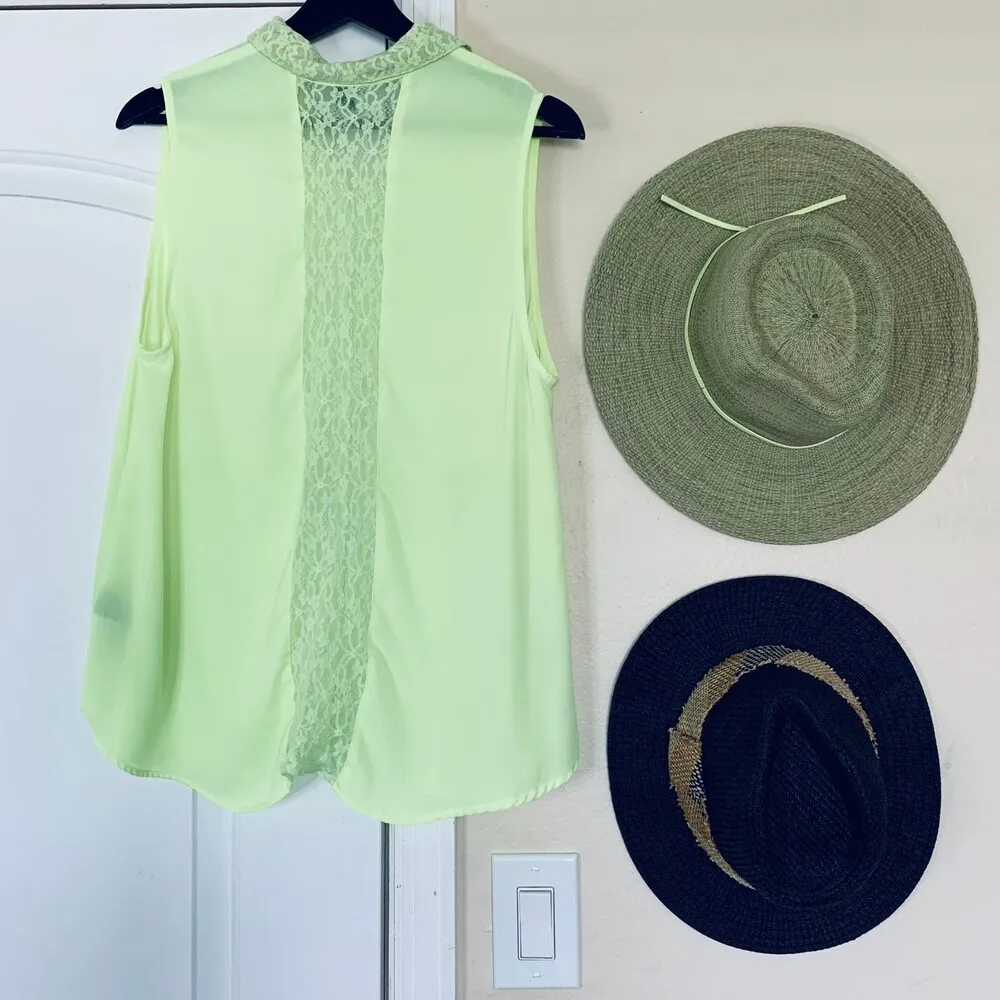 Forever 21 Barbie Neon Yellow Sleeveless Button - Image 9