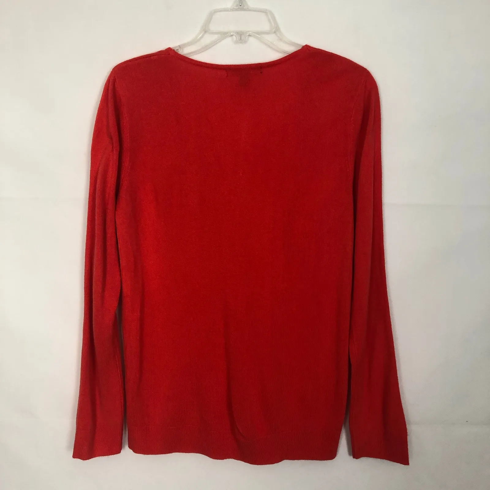 Atmosphere V-Neck Pullover Orange Sweater Size 8 Workwear Casual - Image 6