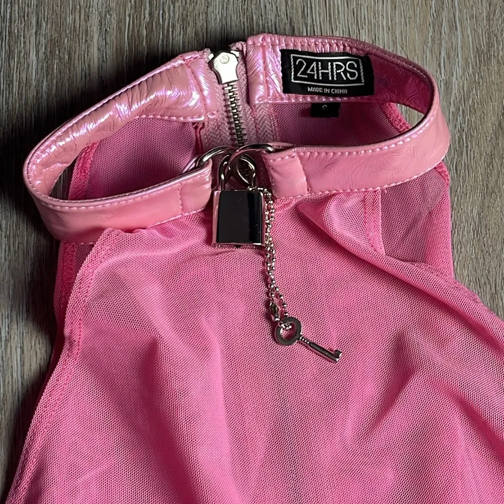 Iron Fist/24 HRS Nun Fuxx Given Pink Maxi Dress with Lock Size Small - Image 7