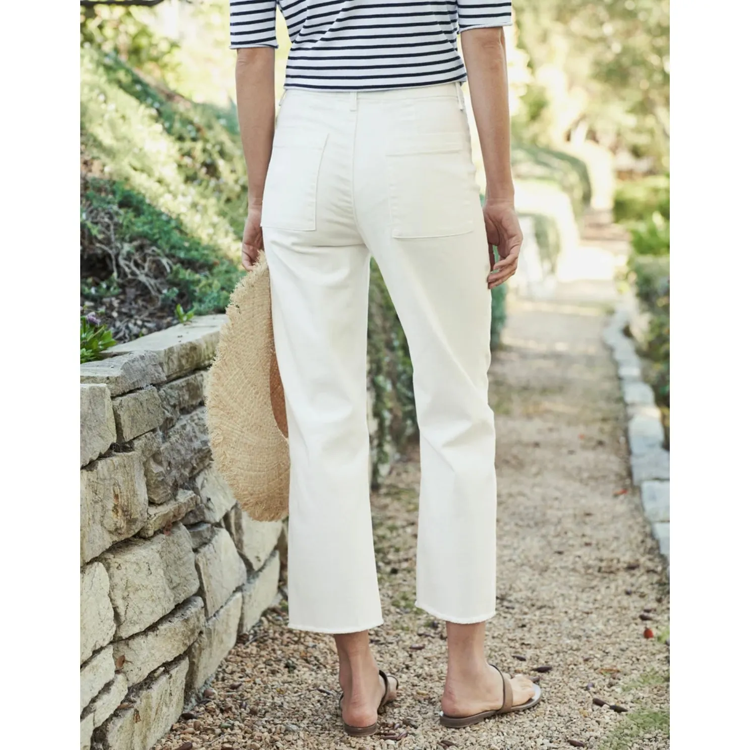 Frank & Eileen Kinsale Vintage White High Rise Wide Leg Linen Blend Pants Size 0 - Image 2