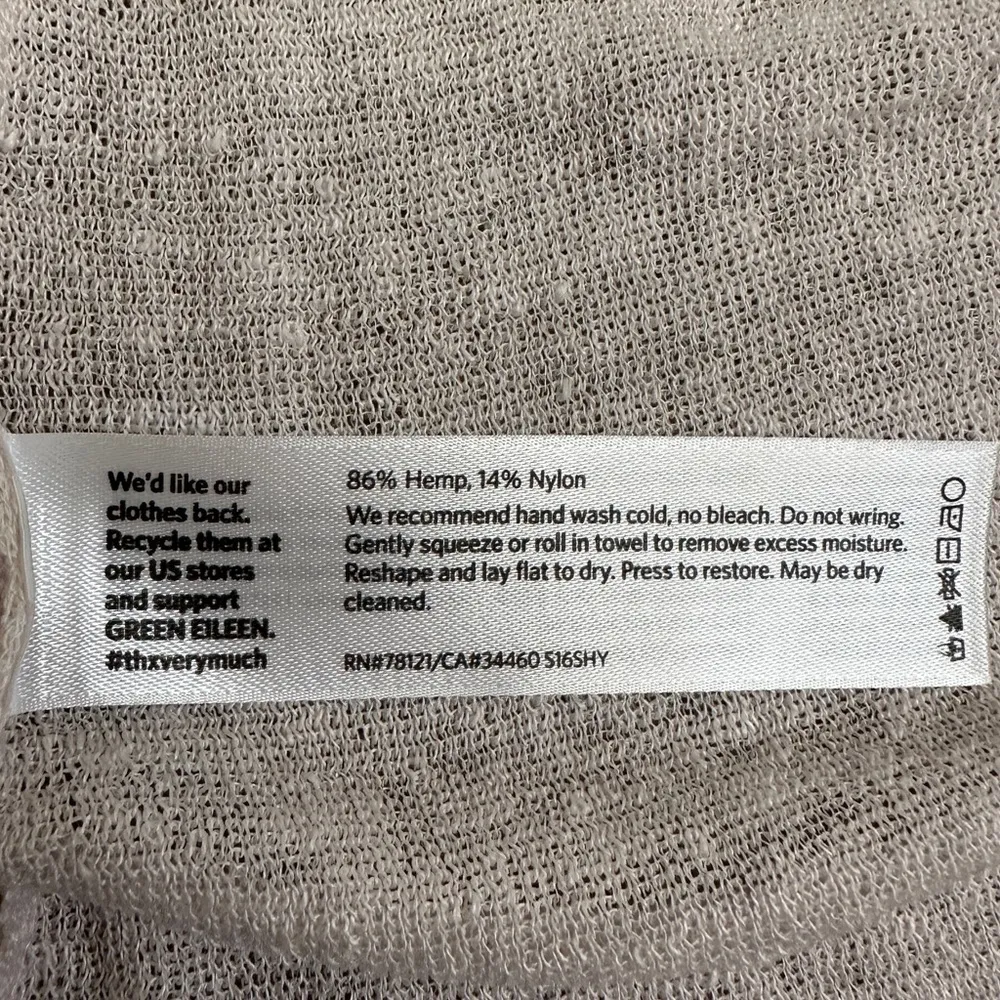 Hemp Cap Sleeve Sheer Long Open Cardigan in Opal Cream Size Large - Image 12