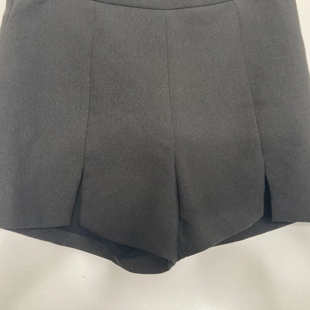 Split Hem Mini Shorts Medium Black High Rise Minimalist Going Out - Image 5
