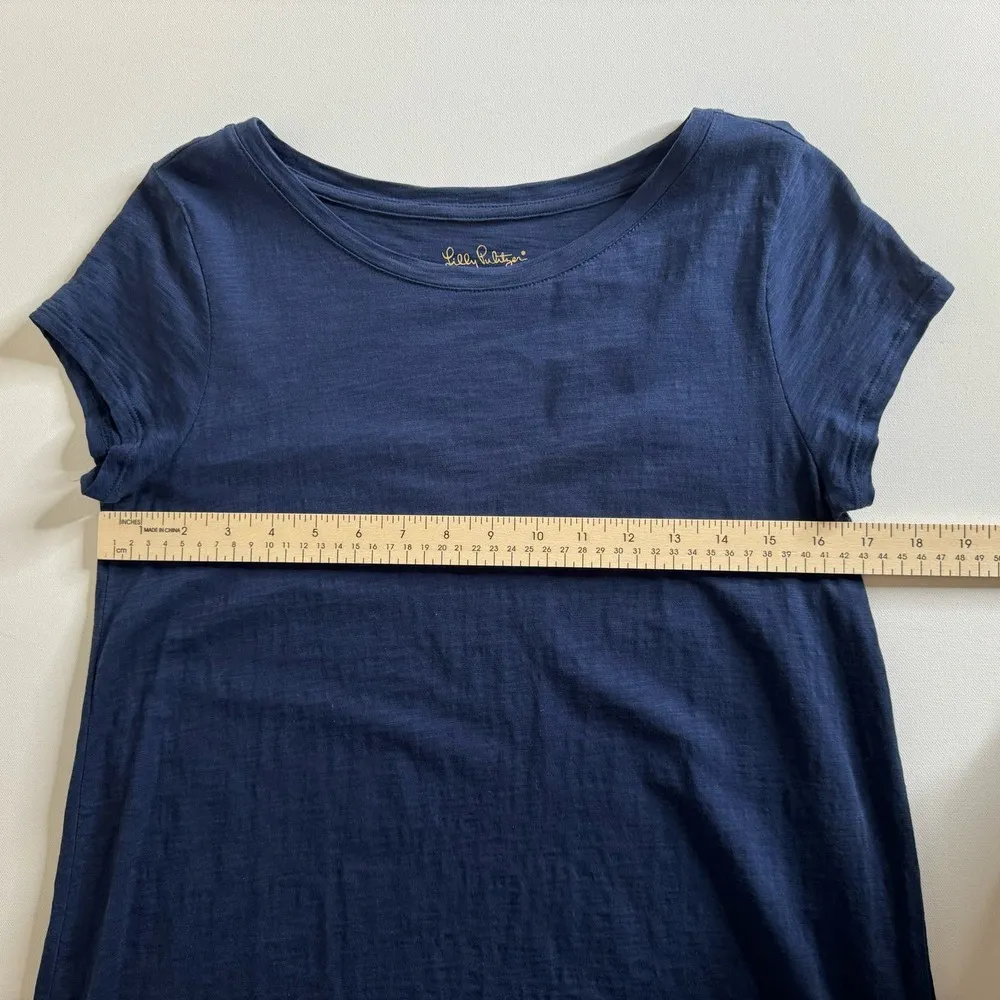 Lilly Pulitzer Pima Cotton True Navy Short Sleeve T-Shirt Size Small - Image 7