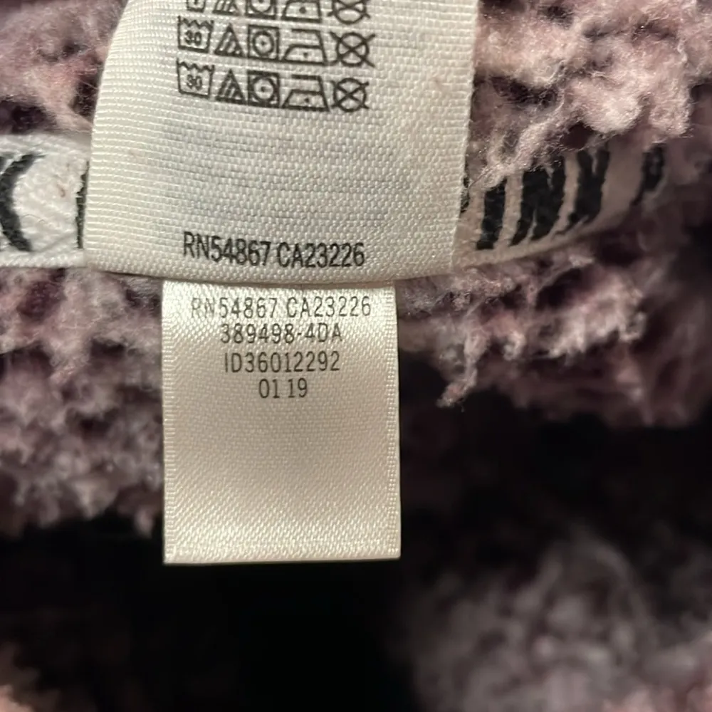 PINK Victorias Secret- Sherpa Pullover 1/4 Zip Front Pocket Purple White- Size M - Image 7