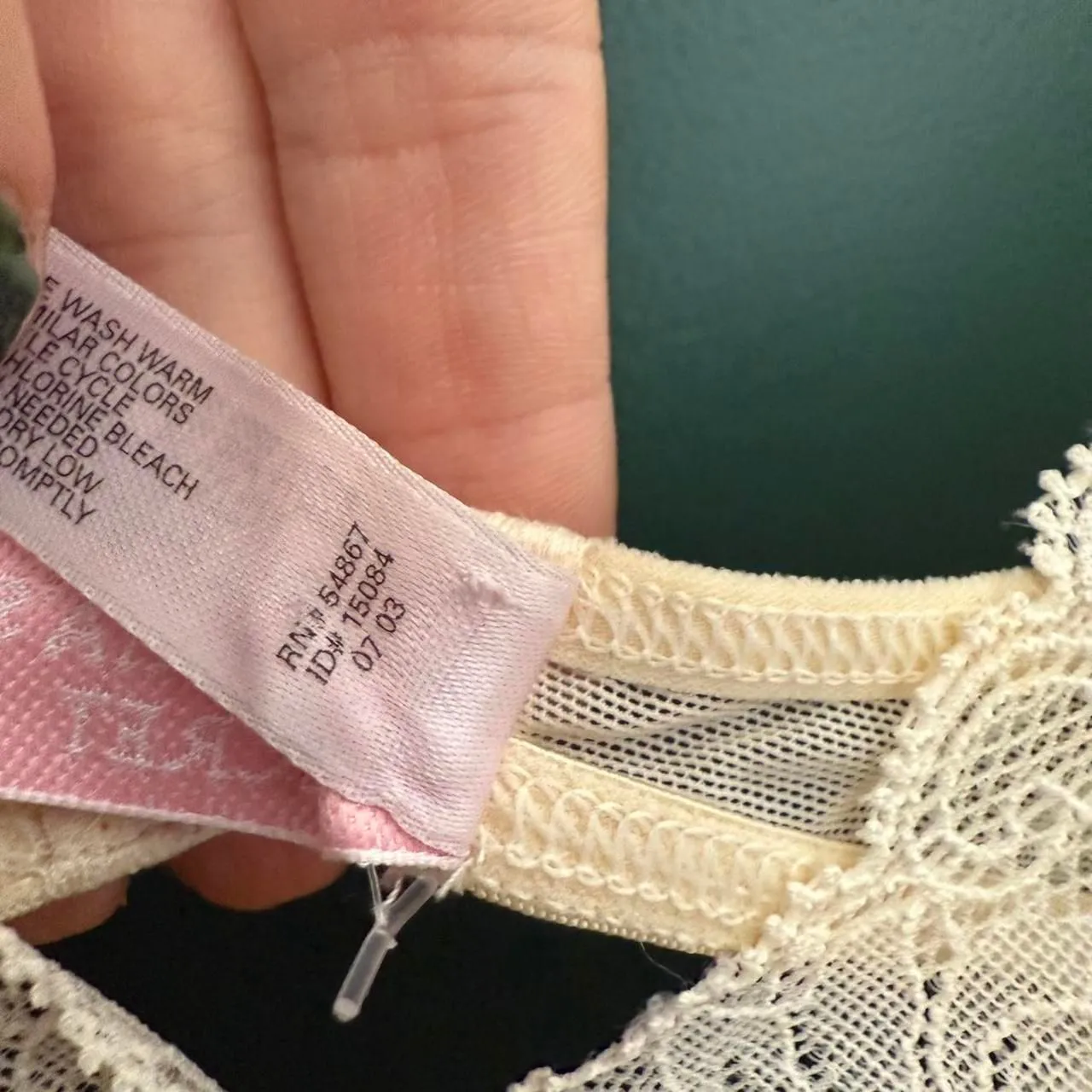 Vintage 2003 Victoria Secret lace Lingerie white/ Cream Sheer Front Slit - Image 7