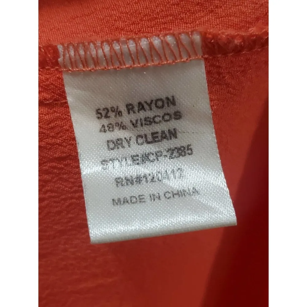 Women's Orange Solid Rayon Side Pockets & Elastic Waist Long Skirt Size Small - Image 8