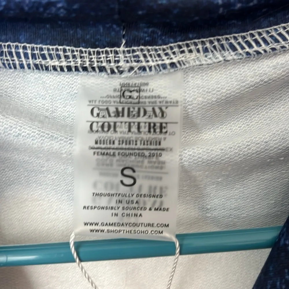 Gameday Couture White/Navy North Carolina Tar Heels Dip Dyed Hoodie Sz S ♟️ Blue - Image 3