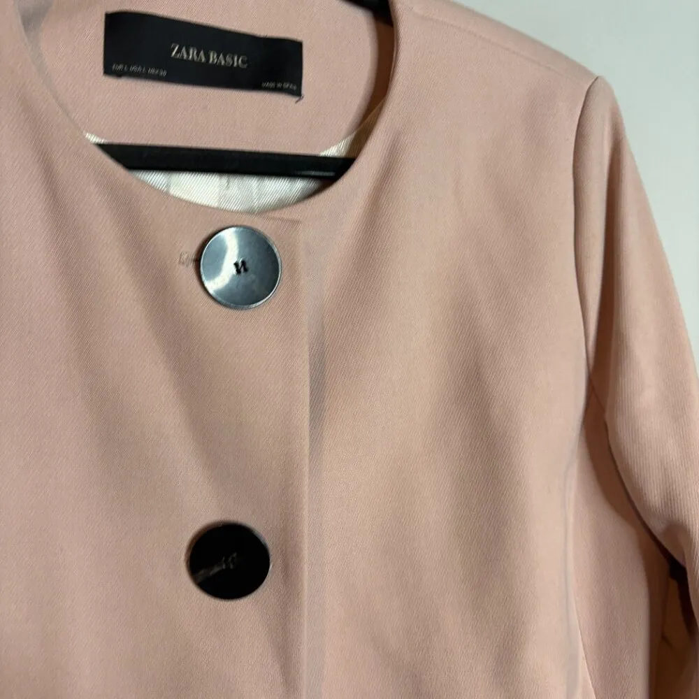 Zara blush pink button blazer - Image 3