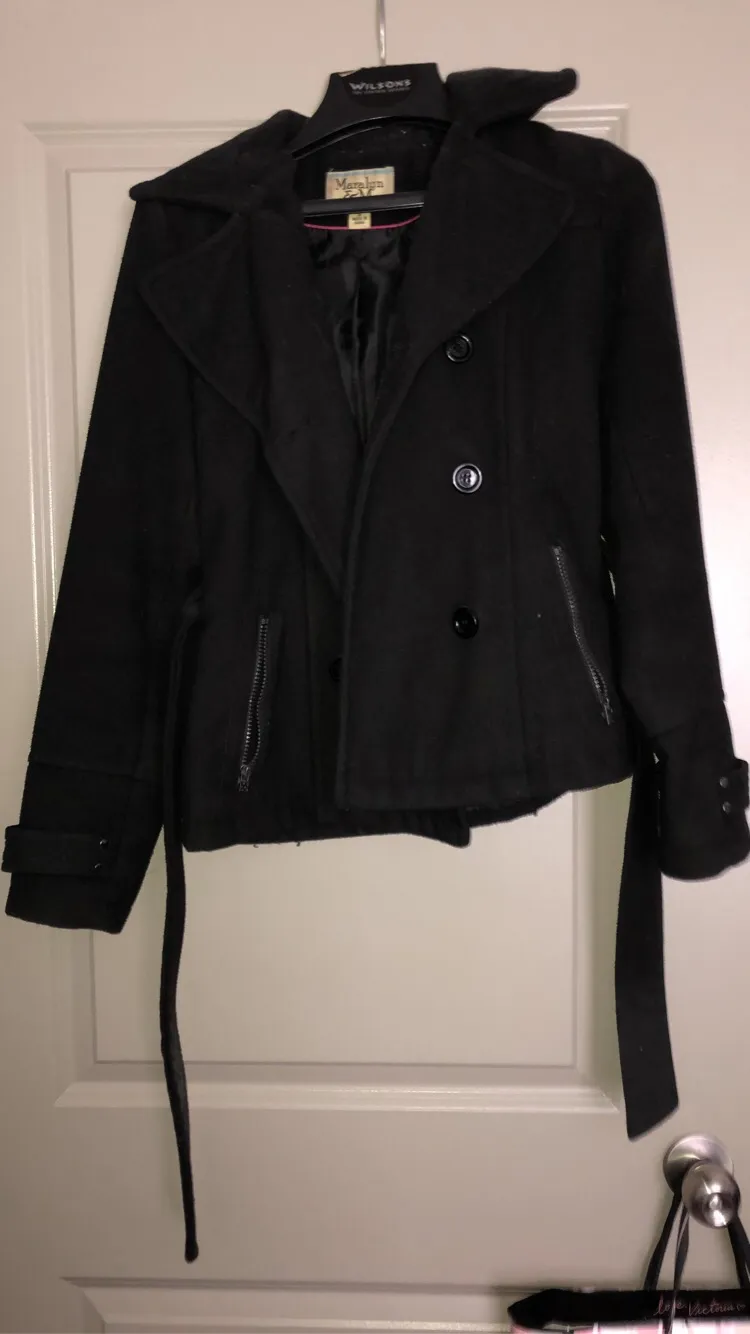 Maralyn & Me Black Peacoat - Image 2