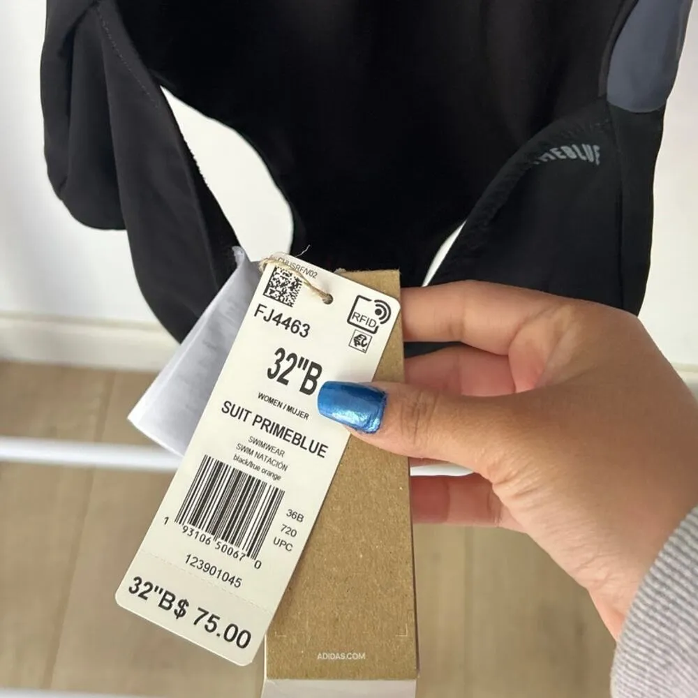 NWT $75 Adidas Performance Primeblue Swimsuit - Black - Womens - Image 3