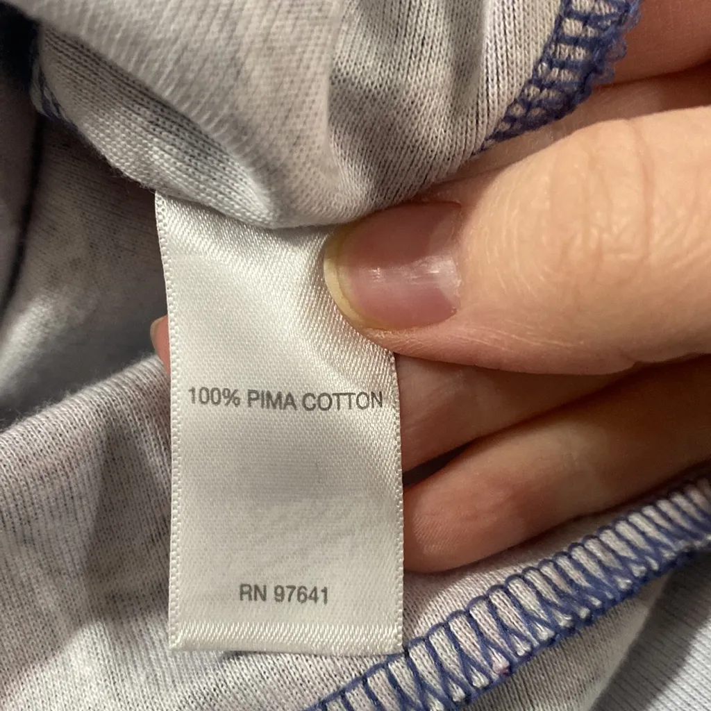 J Jill perfect pima cotton paisley Crewneck high low tunic size M Blue Size M - Image 11