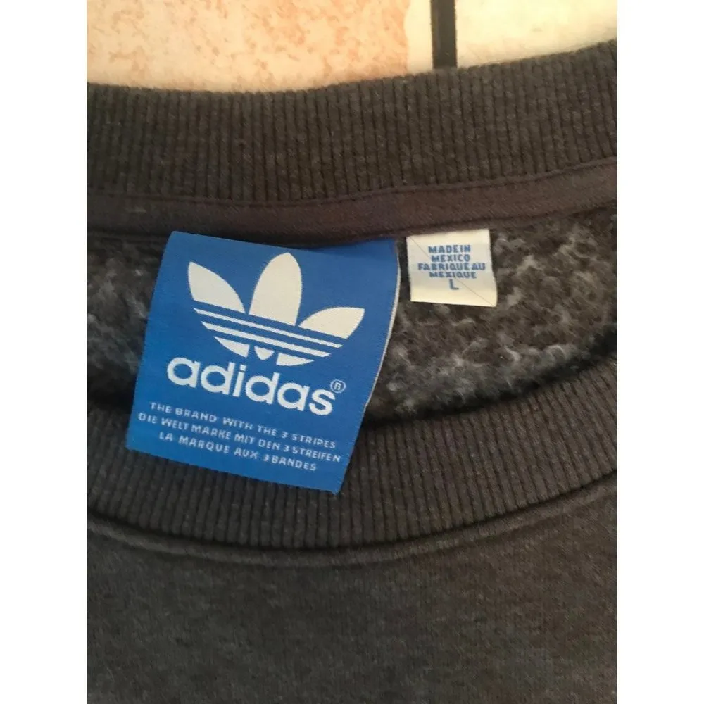 adidas Y2K pullover colorful sweatshirt grey size large - Image 3