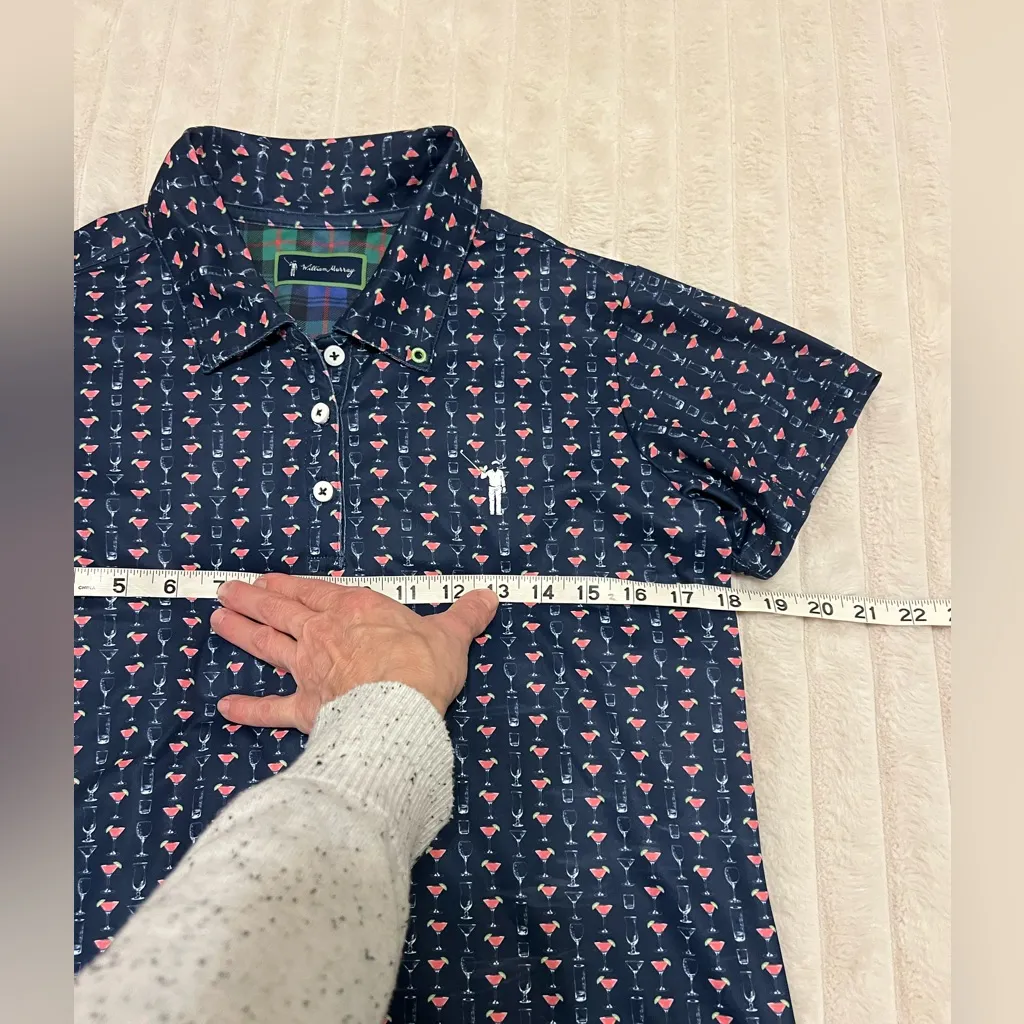 William Murry Golf Polo with cocktails Blue - Image 6