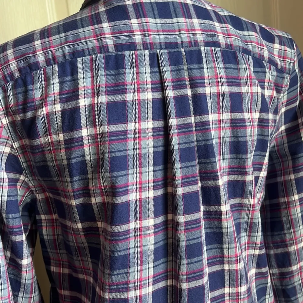 Untuckit Massandra Shirt Cotton Plaid Size 4 Blue - Image 3