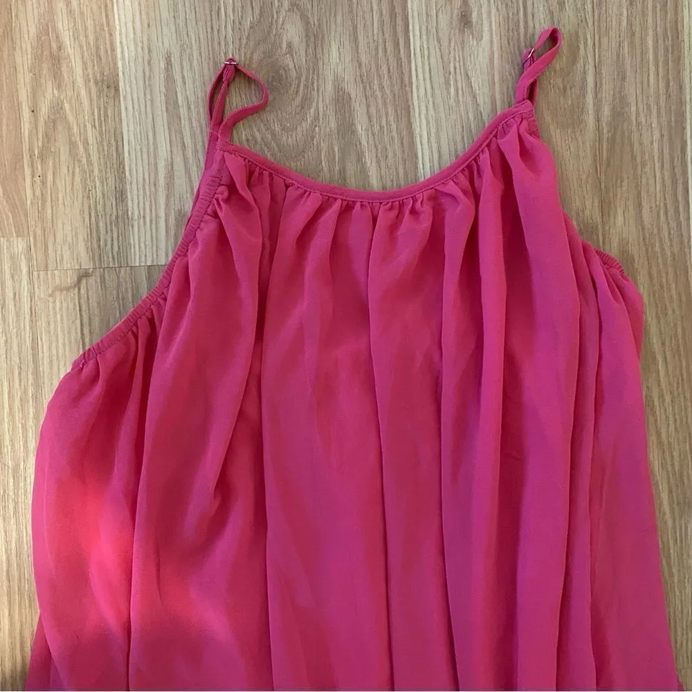NEW HOT PINK LOOSE LONG LINED DRESS Medium Pink - Image 2