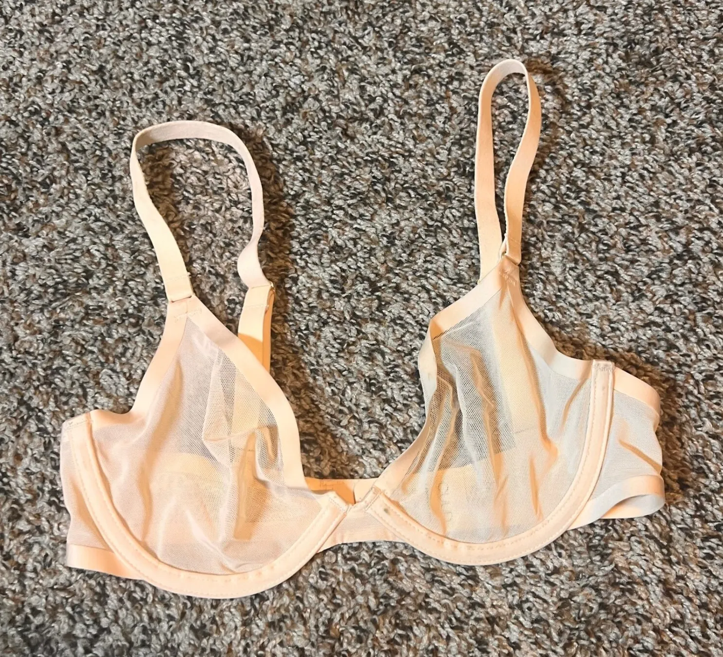 CUUP The Plunge Bra Sheer Unlined Everyday Comfort Lingerie 30C Tan Size undefined - Image 1