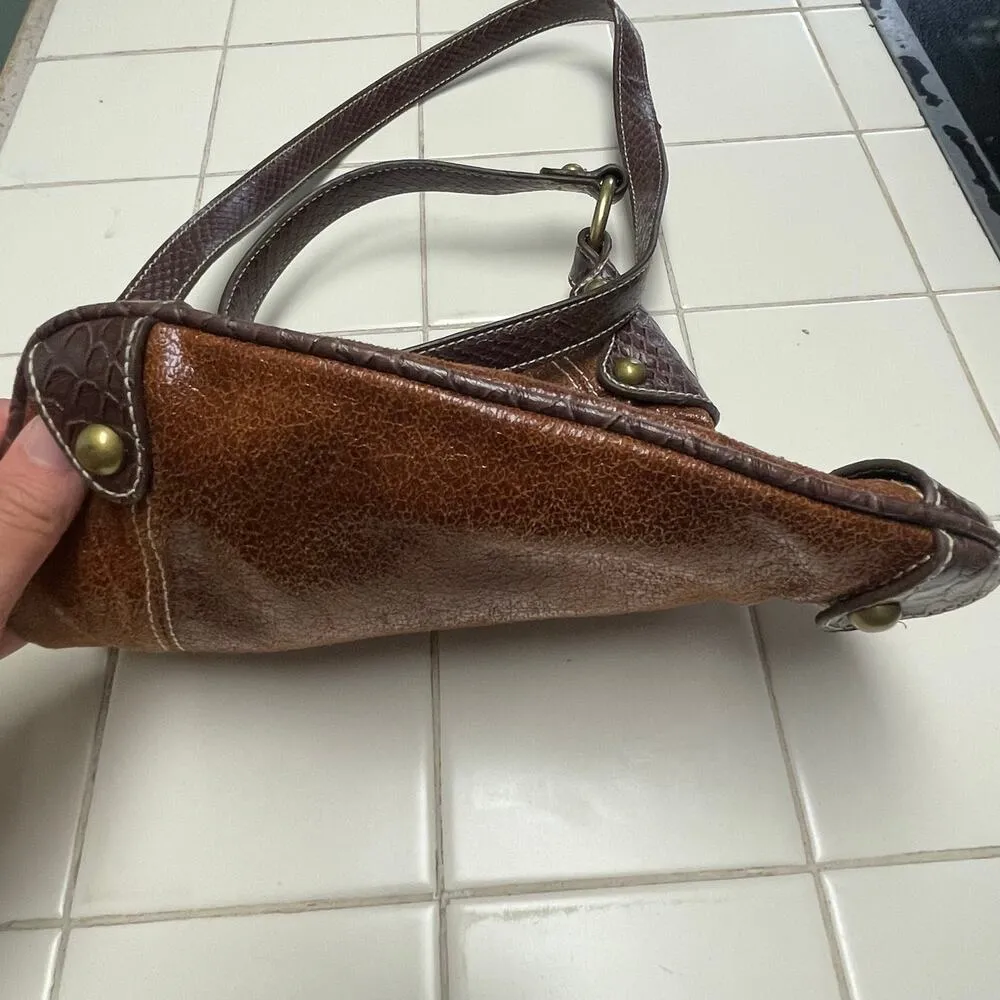 Kathy Van Zeeland Y2K Crossbody Purse Fleur De Lis Buckles - Image 4