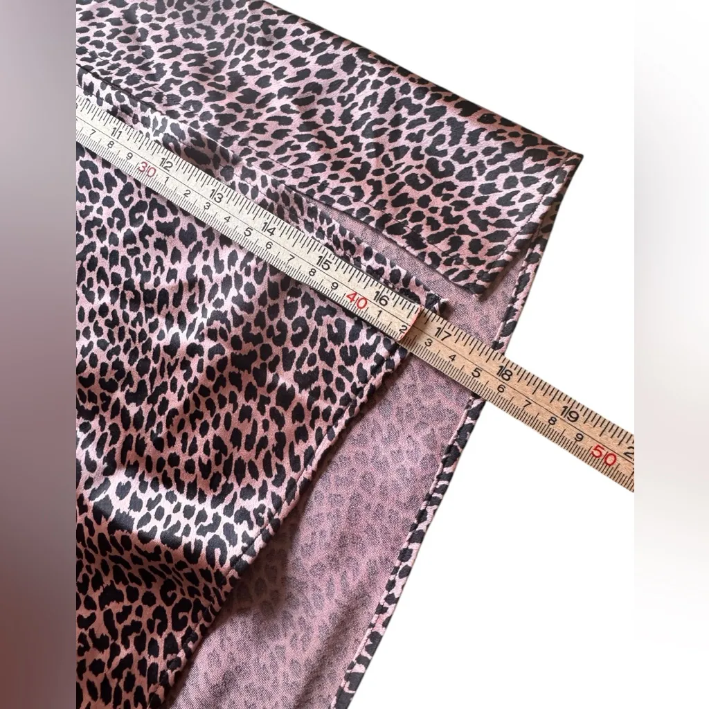 Victoria’s Secret Leopard Print Pink + Black Silky Satin Midi Slip Skirt XL NWT - Image 9