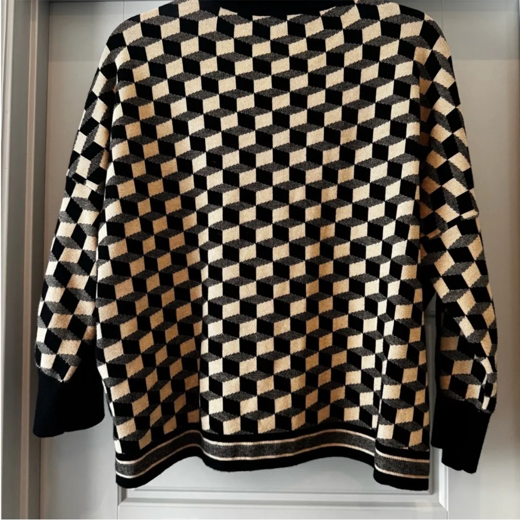 Tuckernuck Onyx and Camel Knit Geo Clayton Polo in Black Camel Geo XL/Xxl - Image 10