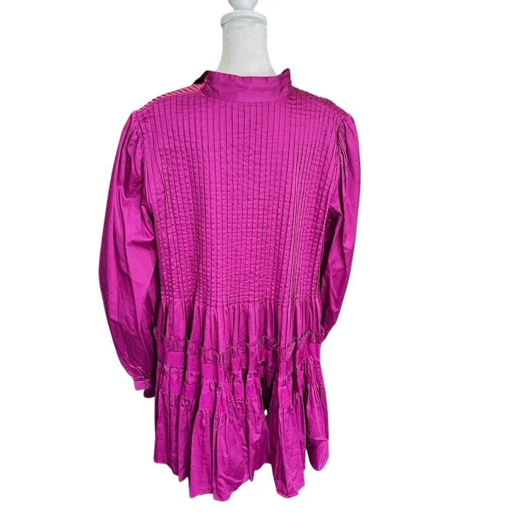 Aje Run Free Smock Dress | Magenta Pink | Size 12 | $475 Retail - Image 8