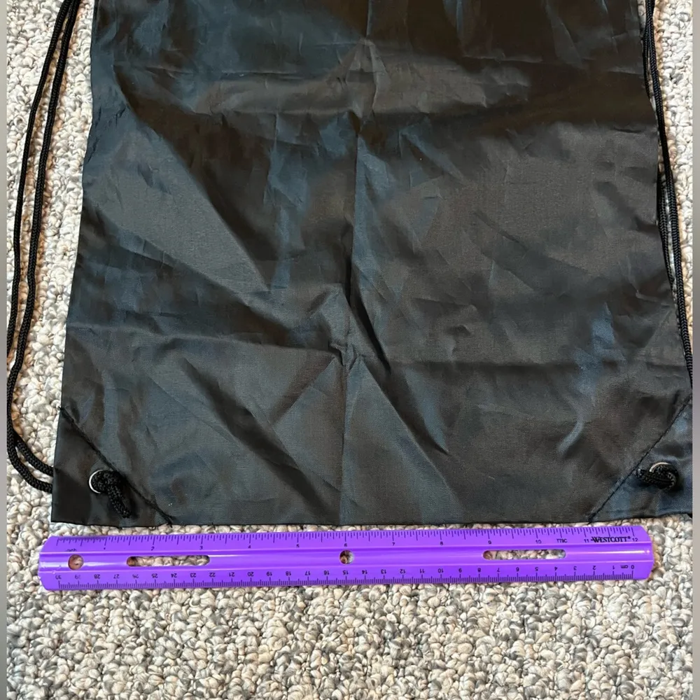 Rainbow Kitten Surprise Black Drawstring Bag - Image 3