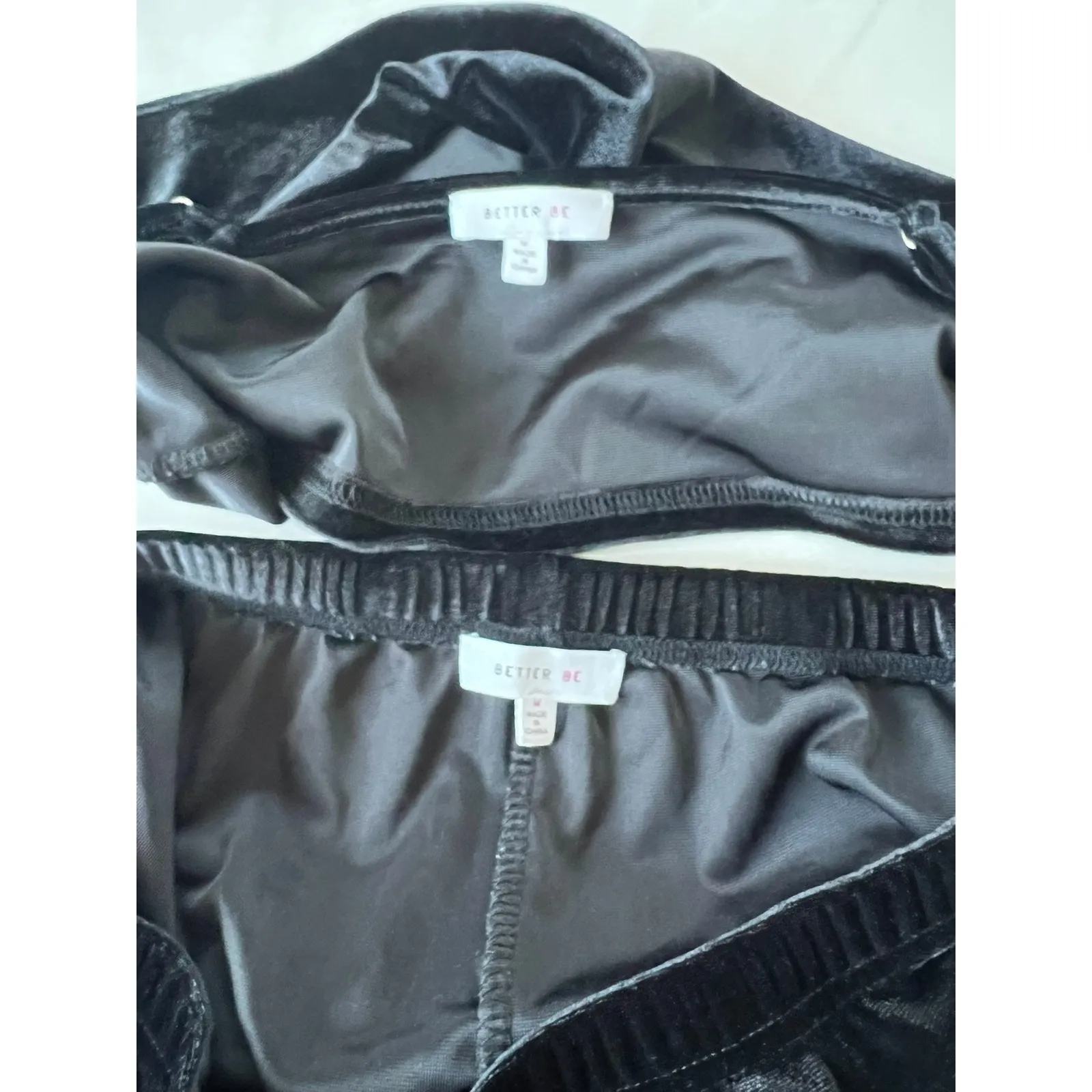 Better Be Lounge Set Women’s Size Medium Black Crop Top Shorts Sleep Set 2 Pc - Image 3