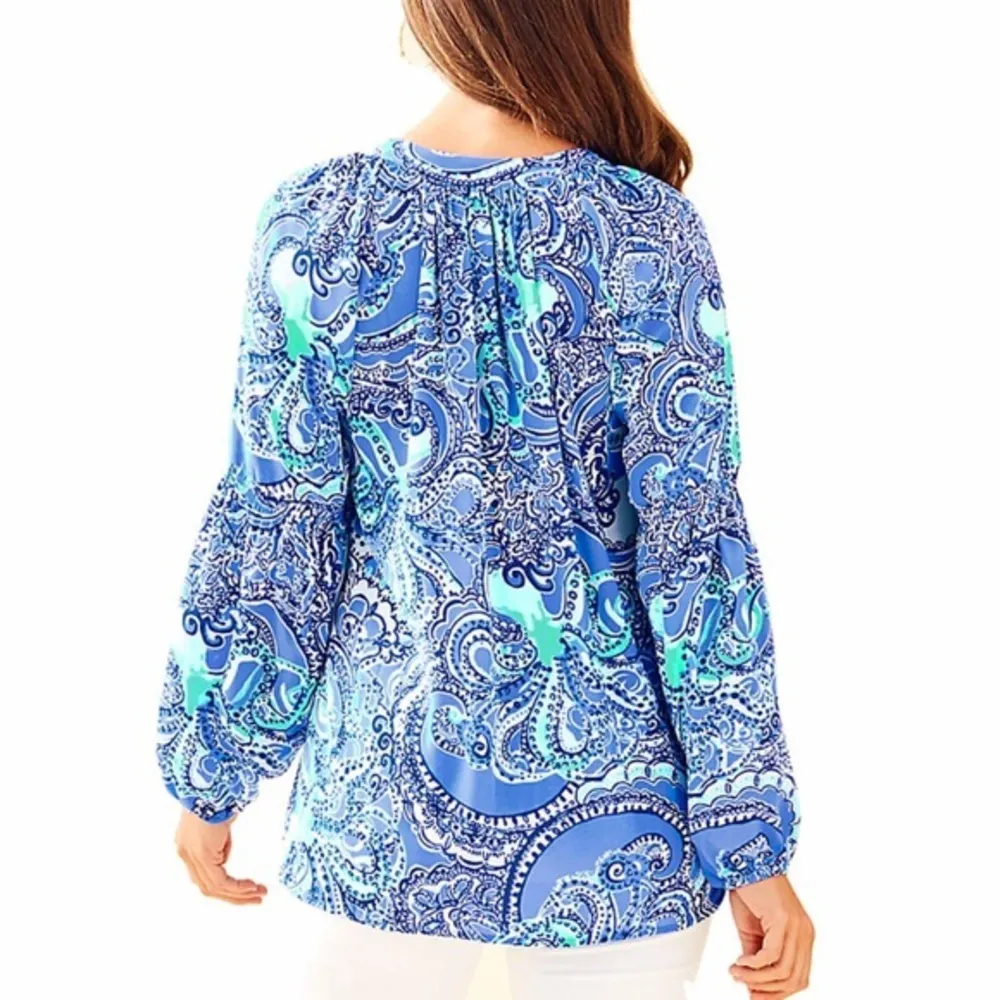 Lilly Pulitzer Anela Top Coastal Blue NWT Xxsmall - Image 2