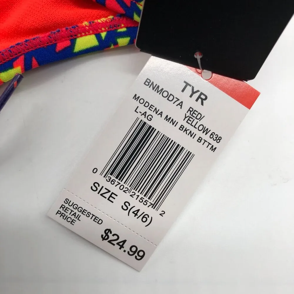 TYR Modena Trinity Mini Bikini Bottom Minimal Coverage Drawstring Colorful S - Image 5