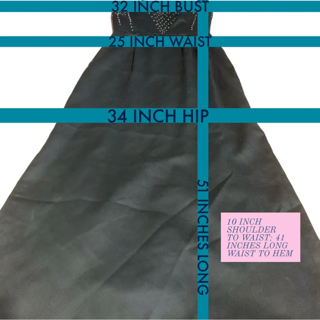 VICTOR COSTA VINTAGE 1980'S BLACK RHINESTONE ACCENT STRAPLESS COCKTAIL DRESS (6) - Image 13