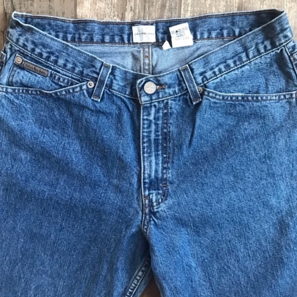 𝅺Vintage Calvin Klein Doublestone Calvin Flare Jeans Size 12 - Image 4