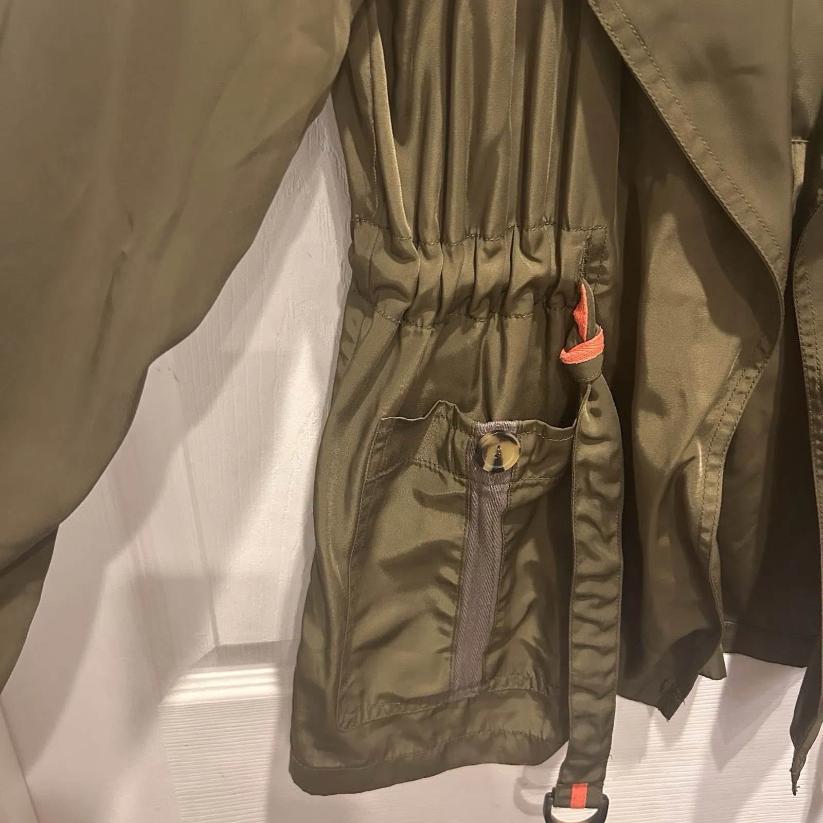 Anthropologie Utility Jacket Size Small Gisborne Obi Trench Anorak Coat in Olive - Image 7